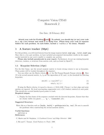 Computer Vision CS543 Homework 2