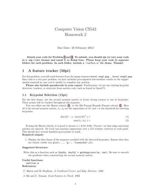 Computer Vision CS543 Homework 2