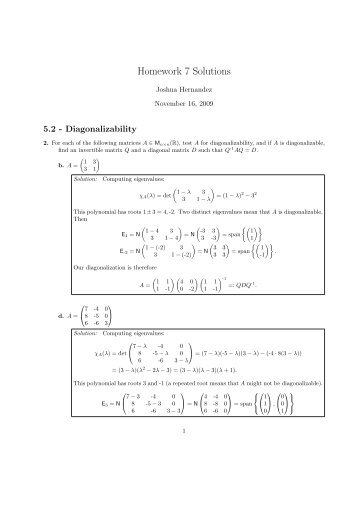 Homework 7 Solutions