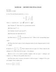 MATH 520 — REVIEW FOR FINAL EXAM