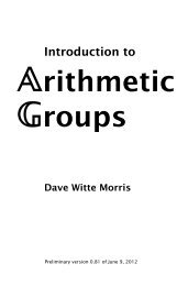 Arithmetic Groups - University of Lethbridge