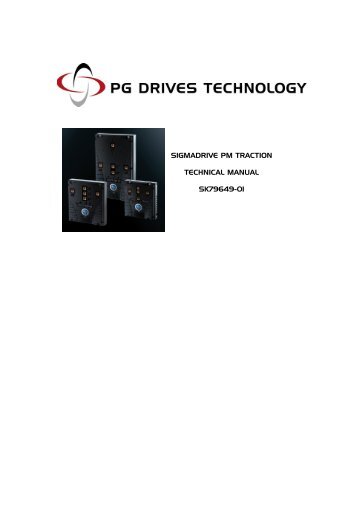 SIGMADRIVE PM TRACTION TECHNICAL MANUAL SK79649-01