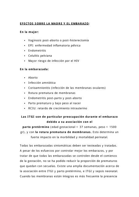 Infecciones en el embarazo riesgos