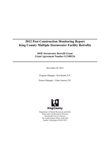 2012 Post-Construction Monitoring Report - King County