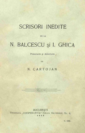 SCRISORI INEDITE N. BALCESCU si I. GHICA - upload.wikimedia....