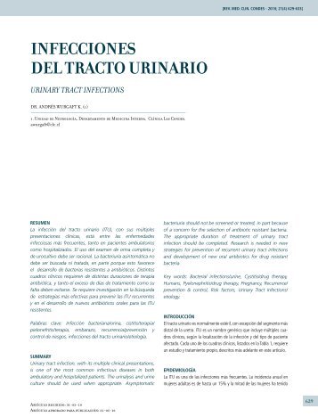 INFECCIONES DEL TRACTO URINARIO - Clínica Las Condes