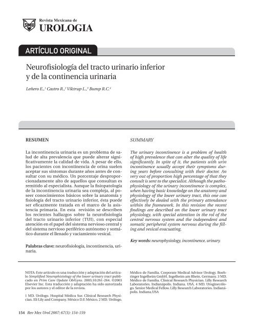 ARTÍCULO ORIGINAL Neurofisiología del tracto ... - edigraphic.com