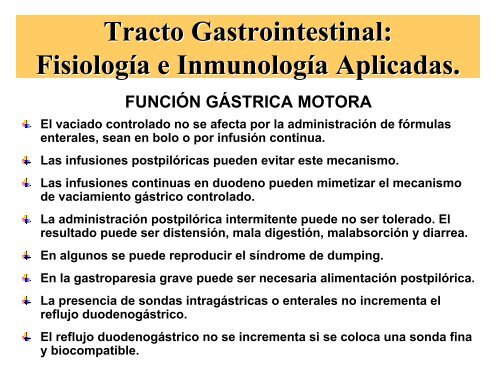 Tracto Gastrointestinal. Fisiología e Inmunología Aplicadas