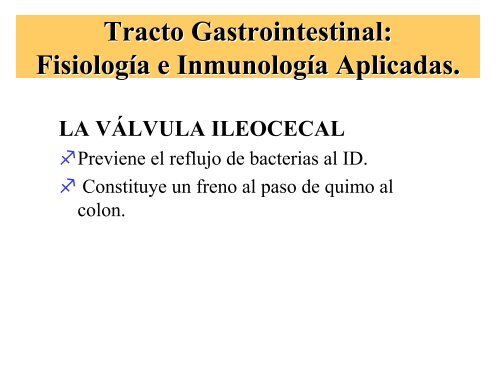 Tracto Gastrointestinal. Fisiología e Inmunología Aplicadas