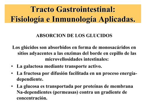 Tracto Gastrointestinal. Fisiología e Inmunología Aplicadas