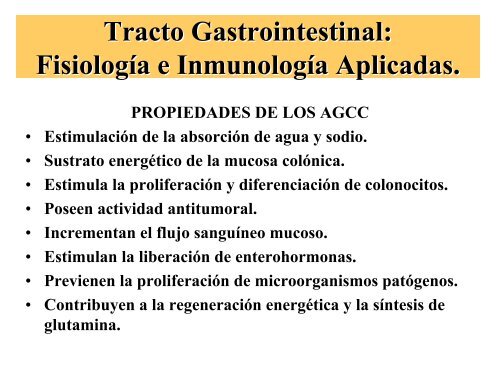 Tracto Gastrointestinal. Fisiología e Inmunología Aplicadas