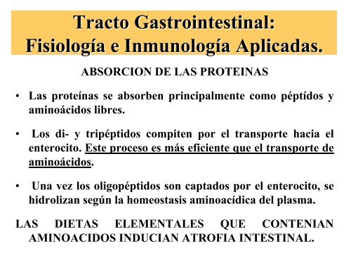 Tracto Gastrointestinal. Fisiología e Inmunología Aplicadas