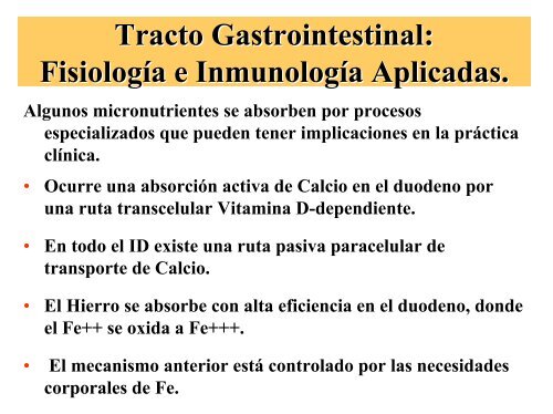 Tracto Gastrointestinal. Fisiología e Inmunología Aplicadas