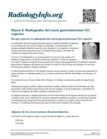 Rayos X (Radiografía) del tracto gastrointestinal (GI ... - RadiologyInfo