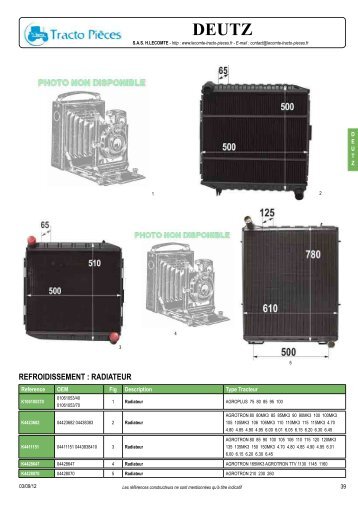 REFROIDISSEMENT : RADIATEUR - Tracto Pièces