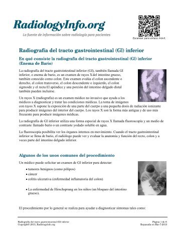 Radiografía del tracto gastrointestinal (GI) inferior - RadiologyInfo