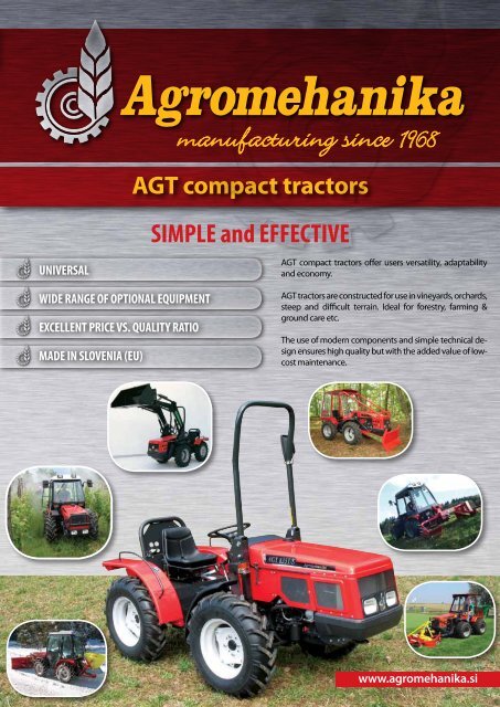 AGT tractor broshure.. - Glasshouse Tractors