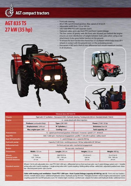 AGT tractor broshure.. - Glasshouse Tractors