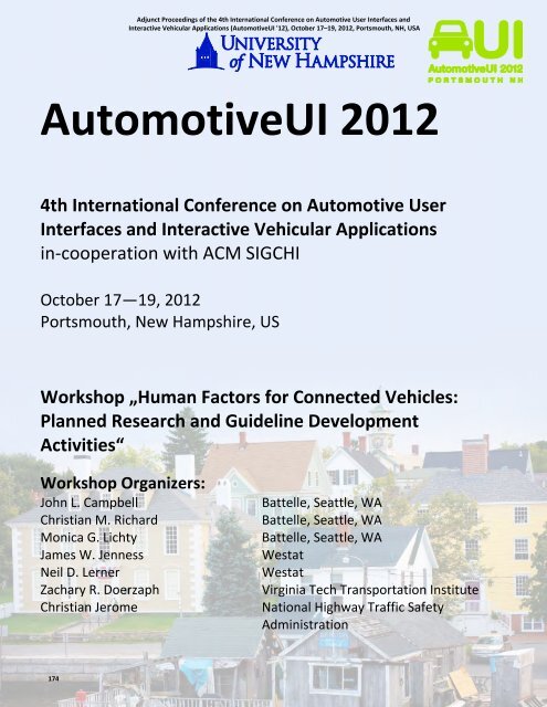 12: Adjunct Proceedings - Automotive User Interfaces and ...