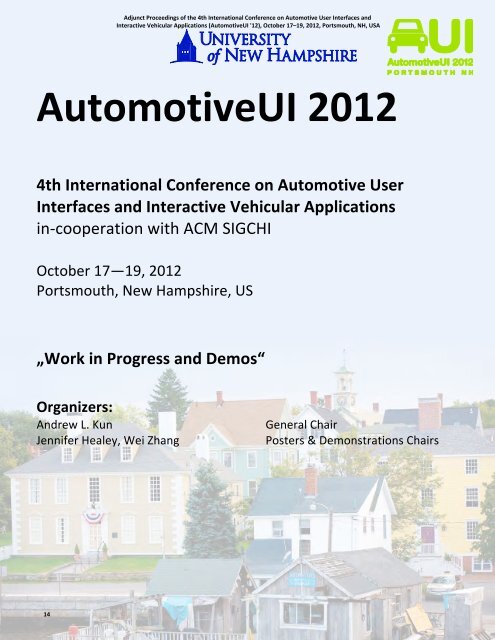 12: Adjunct Proceedings - Automotive User Interfaces and ...