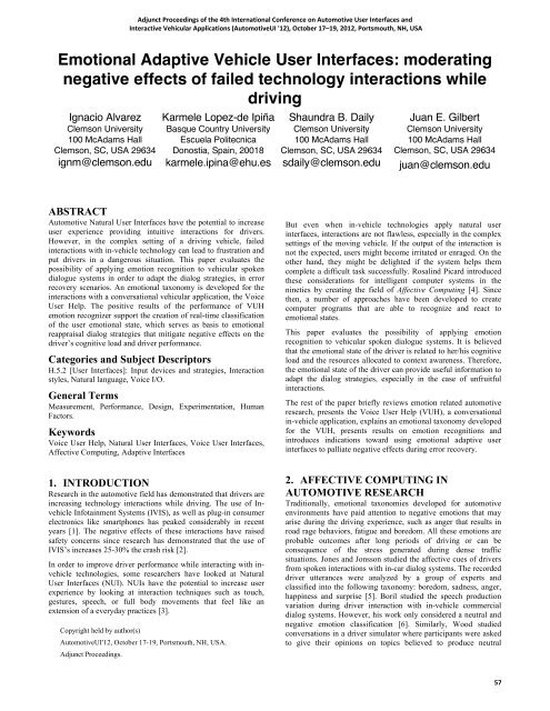 12: Adjunct Proceedings - Automotive User Interfaces and ...