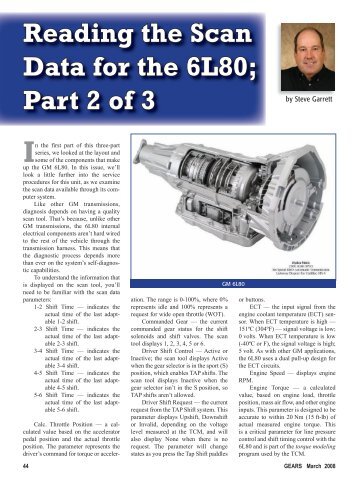 Reading the Scan Data for the 6L80; Part 2 of 3 - ATRA