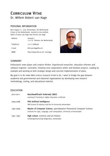 CURRICULUM VITAE - Willem Robert van Hage