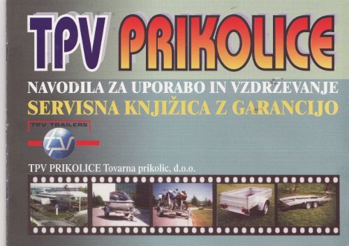 Servisna knjižica - TPV Prikolice