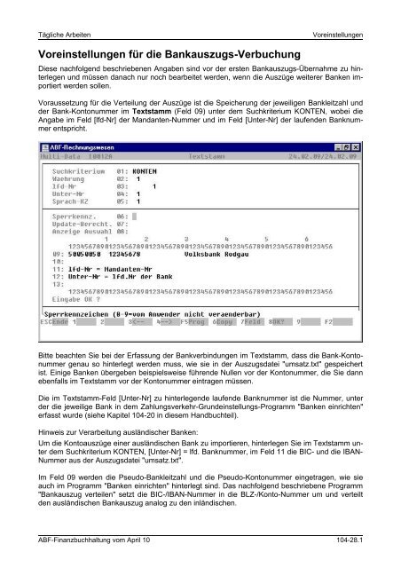 Bankauszug Verbuchen
