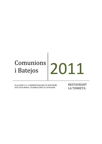 Comunions i Batejos - Restaurant La Torreta