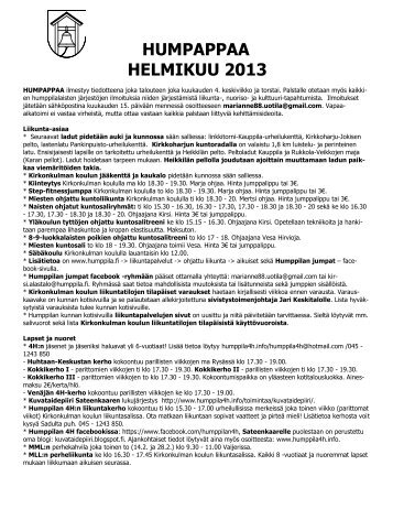 HUMPAPPAA HELMIKUU 2013 - Humppilan kunta