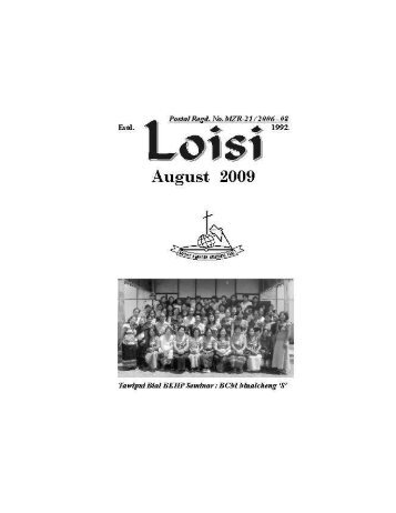 Loisi August 2009 - Baptist Church of Mizoram