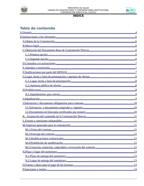 ESPECIFICACIONES TÉCNICAS PARA LA CONTRATACIÓN ...