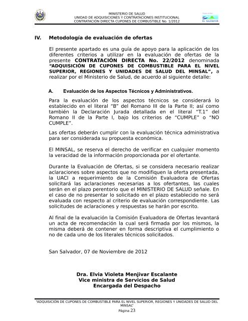 ESPECIFICACIONES TÉCNICAS PARA LA CONTRATACIÓN ...