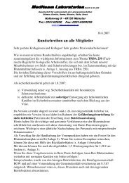 Rundschreiben an alle Mitglieder - Mediteam Laboratorien GmbH ...