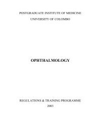 OPHTHALMOLOGY - University of Colombo