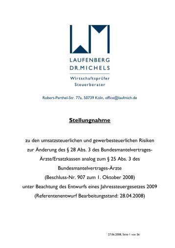 Stellungnahme - Mediteam Laboratorien GmbH & Co.