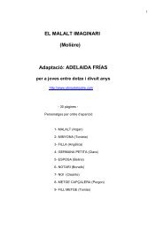 EL MALALT IMAGINARI (Molière) Adaptació: ADELAIDA FRÍAS