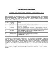 Written Test for the Post of Senior Assistant (Nursing)