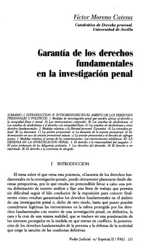 Garantía de los derechos fundamentales en la investigación penal