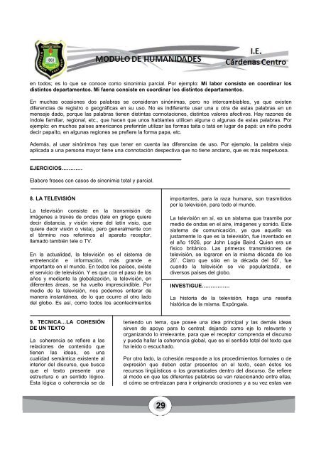 modulo humanidades español ciclo iv grado noveno - INSTITUCION ...