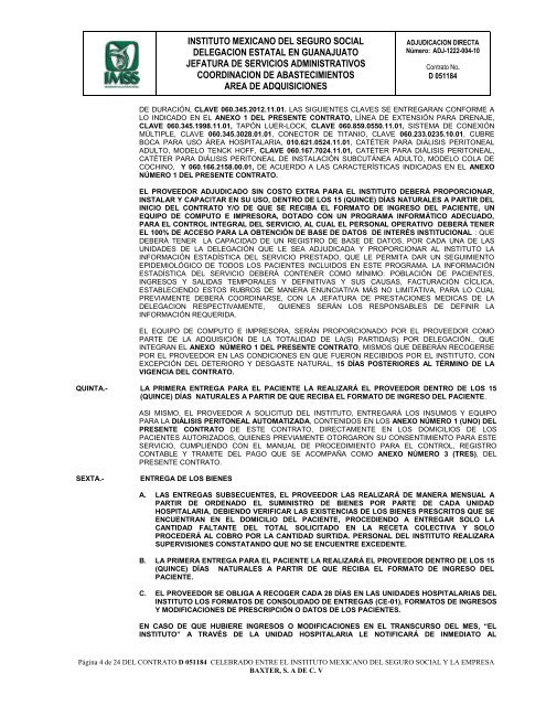 Contrato digitalizado - Portal de compras del IMSS ®Inicio - IMSS