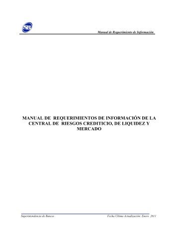 Manual de Requerimiento de Información Central de Riesgo y ...