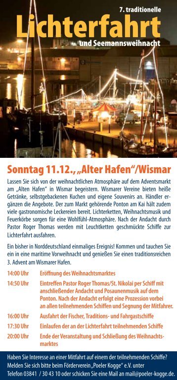 ab Wismar „Alter Hafen“ 16 - 17.30 Uhr - Adler Schiffe