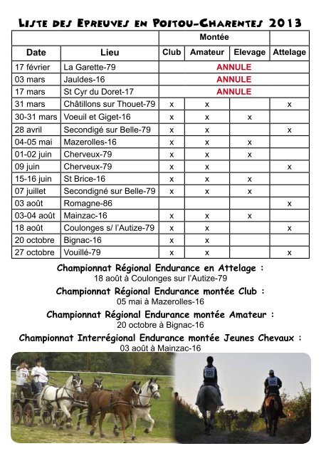 en cliquant ici - Comité régional d'équitation du Poitou-Charentes
