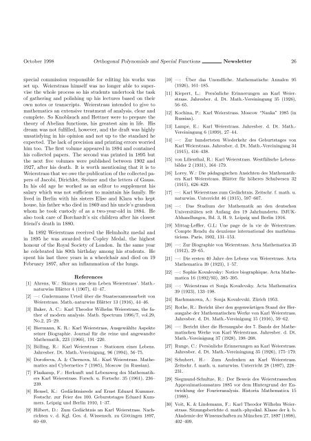 Orthogonal Polynomials and Special Functions