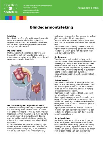 2557 Blindedarmontsteking - Ziekenhuis Amstelland