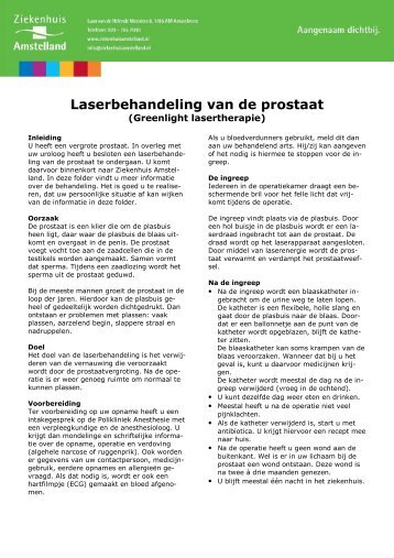 2895 Laserbehandeling prostaat.pub - Ziekenhuis Amstelland