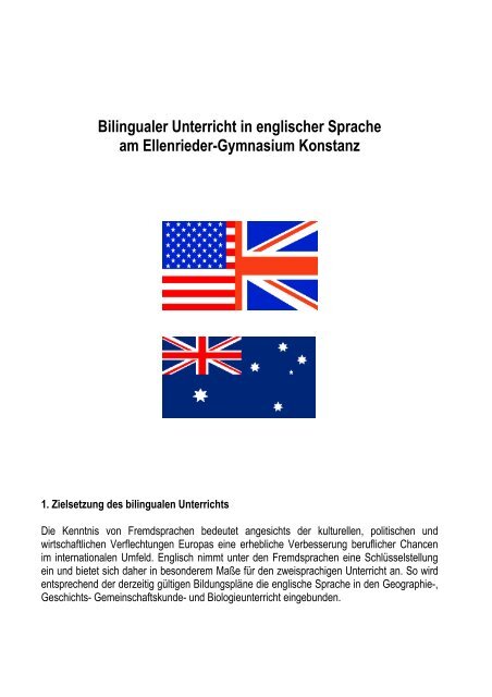 Bilingualer Unterricht in englischer Sprache am Ellenrieder ...