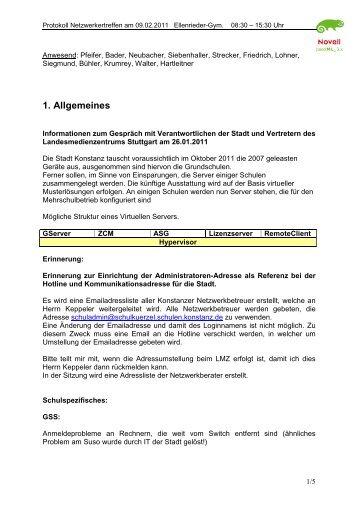 Protokoll vom 09. Februar 2011 - Stadt Konstanz